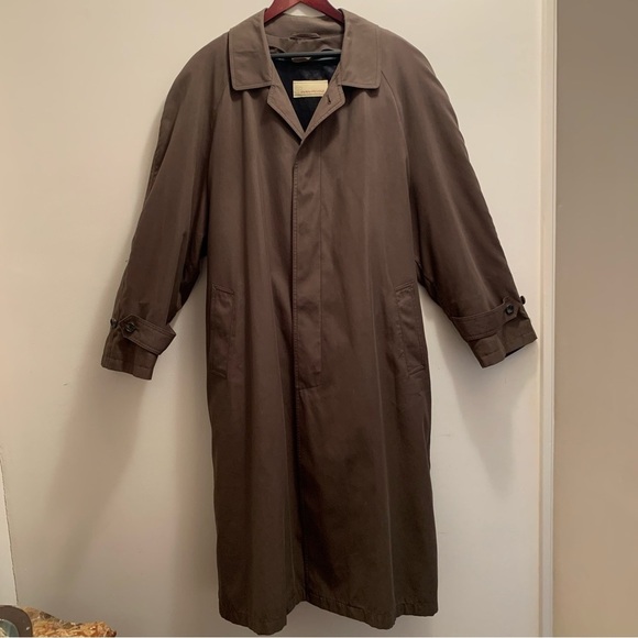 EVAN PICONE Vintage Brown Heavyweight Lined Trench Coat Mens 44R Chest Size 50 - Picture 4 of 12